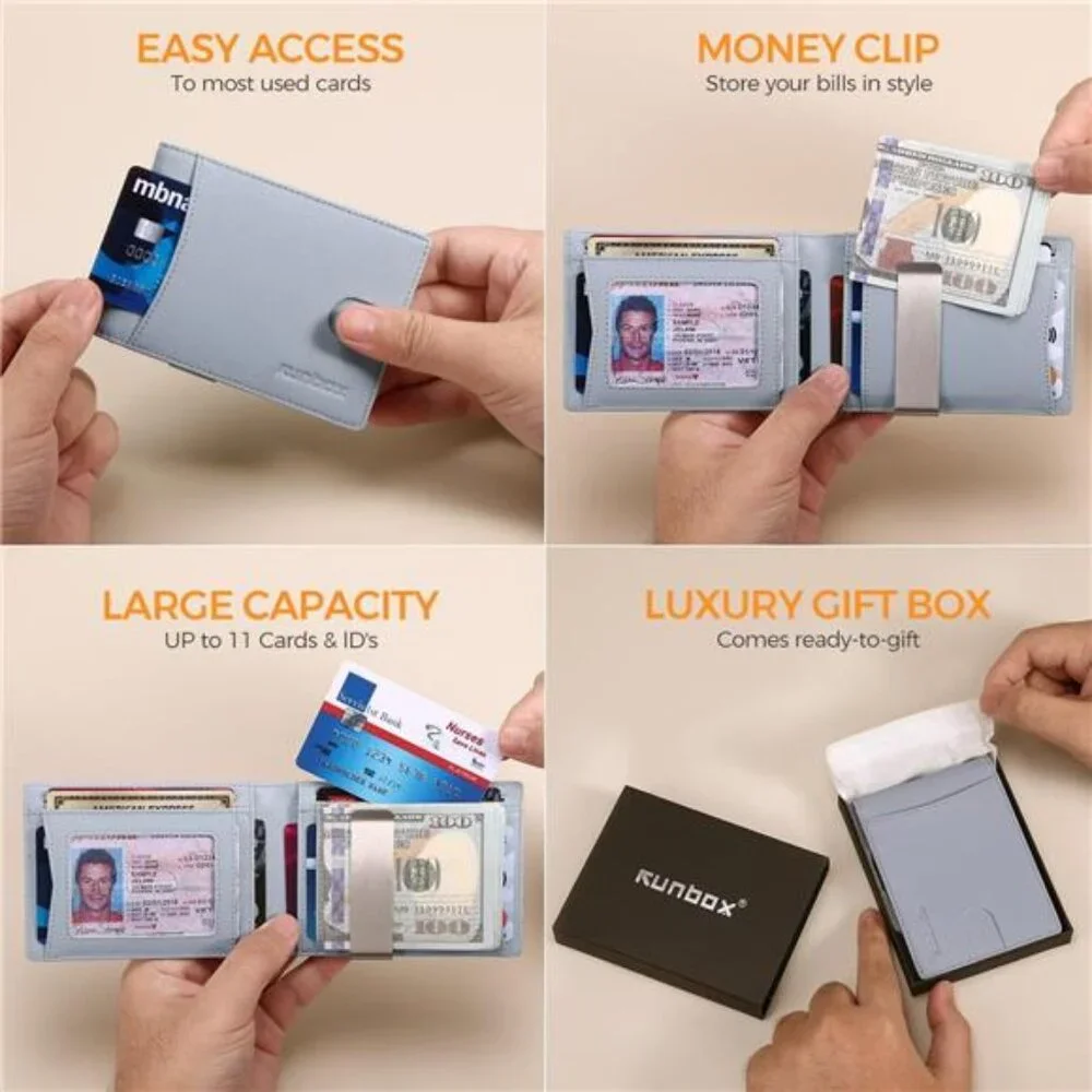 New Slim Novelty Wallets for Men RFID Blocking 11 Card Holder Minimalist